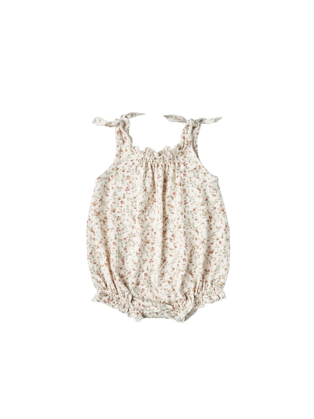 Rylee + Cru Cream Floral Tie-Shoulder Romper; Size 0-3